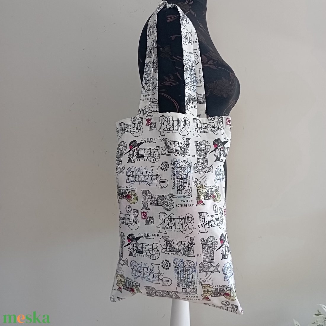 Szatyor - retro mintás textil táska - egyedi bevásárló szatyor - textil szatyor - mosható szatyor - táska & tok - bevásárlás & shopper táska - shopper, textiltáska, szatyor - Meska.hu