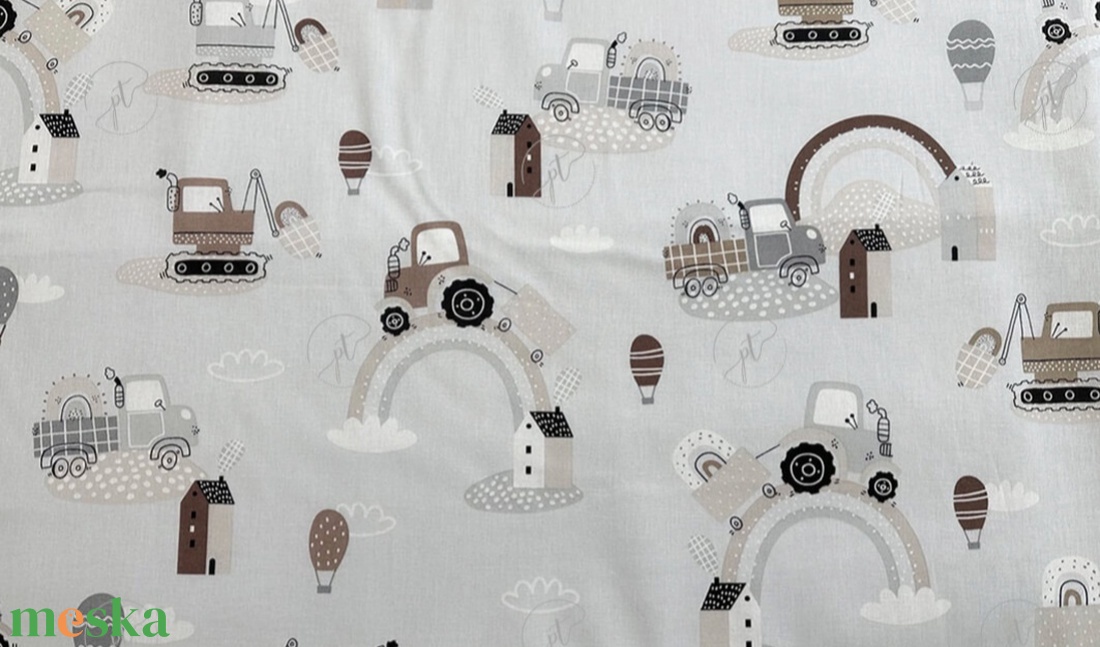 Ovis ágynemű - munkagép,szívárvány mintás ovis takaro és párna szett - játék & sport - ovis felszerelés - ovis ágynemű - Meska.hu