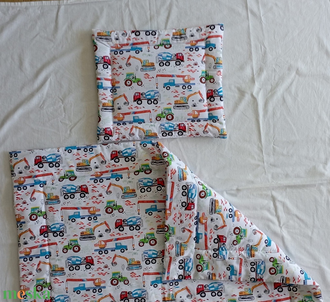 Ovis ágynemű - munkagép mintás ovis takaro és párna szett - játék & sport - ovis felszerelés - ovis ágynemű - Meska.hu