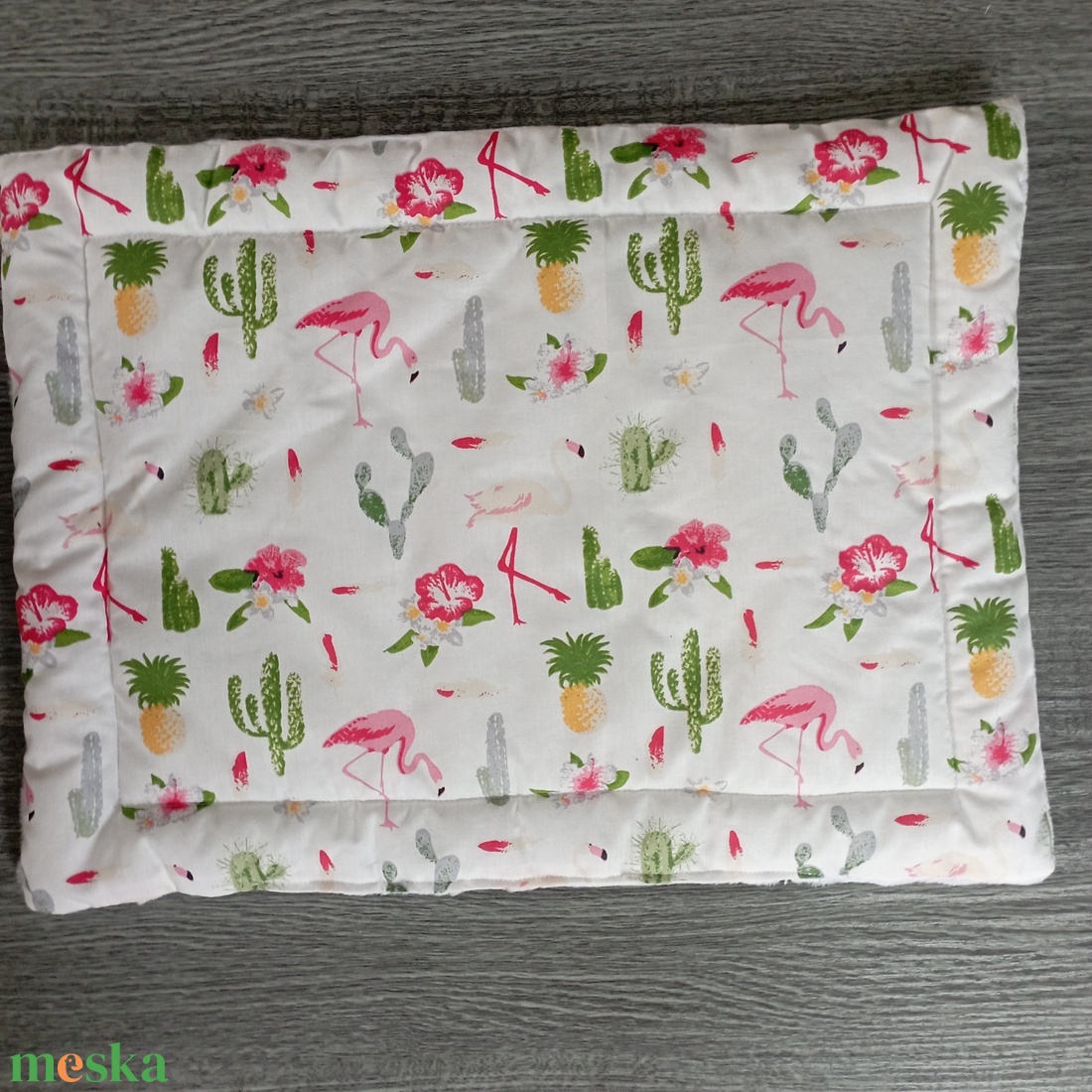 Baba lapospárna flamingó mint�s - játék & sport - ovis felszerelés - ovis párna, kispárna - Meska.hu