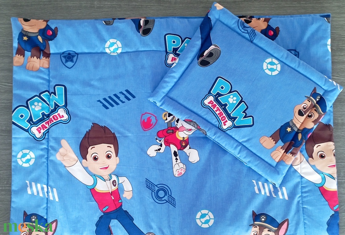  3 részes Egyedi ovis ágynemű -mancsőrjárat mintás ovis takaró  -  párna - derékalj szett - játék & sport - ovis felszerelés - ovis ágynemű - Meska.hu