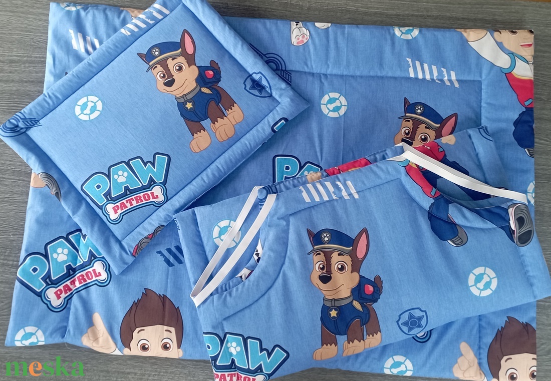  3 részes Egyedi ovis ágynemű -mancsőrjárat mintás ovis takaró  -  párna - derékalj szett - játék & sport - ovis felszerelés - ovis ágynemű - Meska.hu