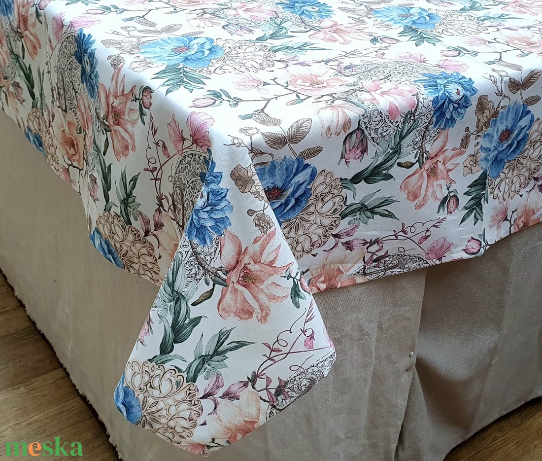 Asztalterítő virág mintás - otthon & életmód - lakástextil - abrosz, terítő - asztalközép terítő - Meska.hu