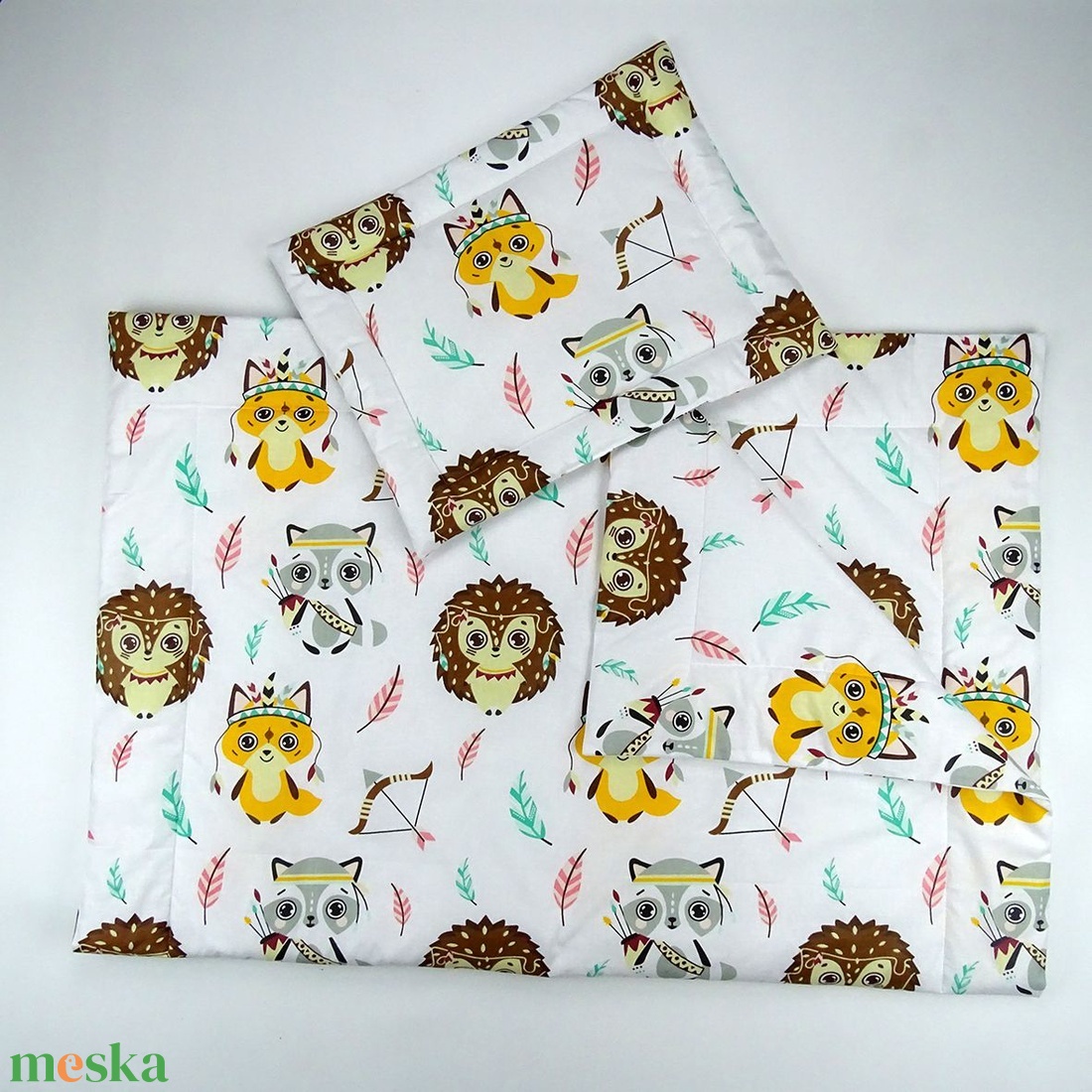 Ovis ágynemű garnitúra szett  róka mintás ovis takaró és párna szett - játék & sport - ovis felszerelés - ovis ágynemű - Meska.hu