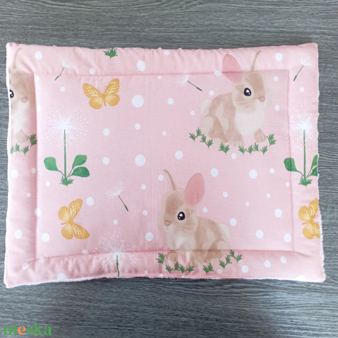 Egyedi Baba Nyuszi mintás lapospárna - baba - mama - baba ágynemű - szett kiságyba - Meska.hu