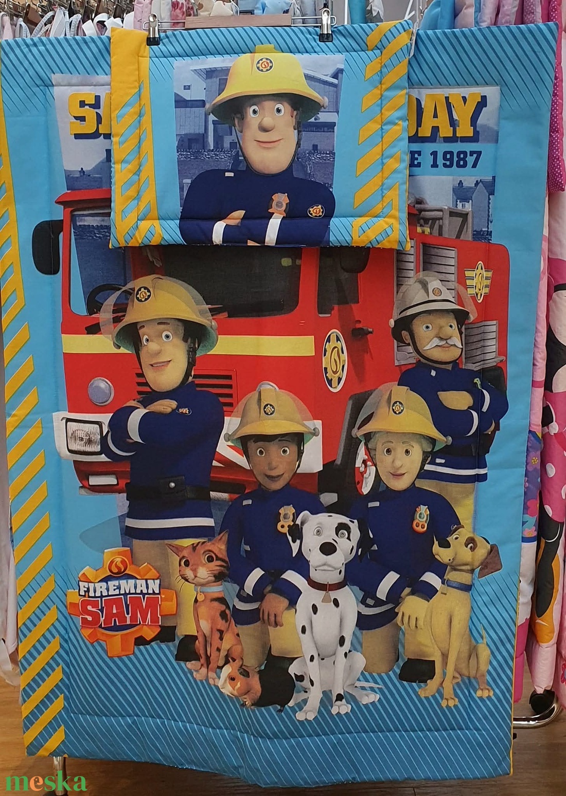 Ovis - bölcsis steppelt ágynemű Tűzoltó Sam - játék & sport - ovis felszerelés - ovis ágynemű - Meska.hu