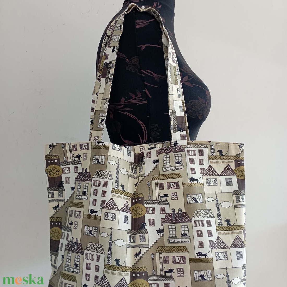 Nagy szatyor - kutya mintás textil táska - egyedi bevásárló szatyor - textil szatyor - mosható szatyor - táska & tok - bevásárlás & shopper táska - shopper, textiltáska, szatyor - Meska.hu