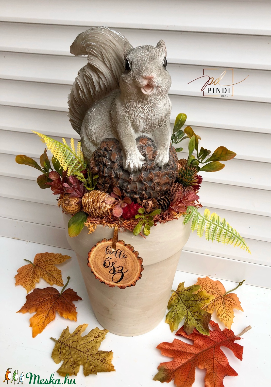 Nagyméretű mókus őszi dekor - otthon & életmód - dekoráció - Meska.hu