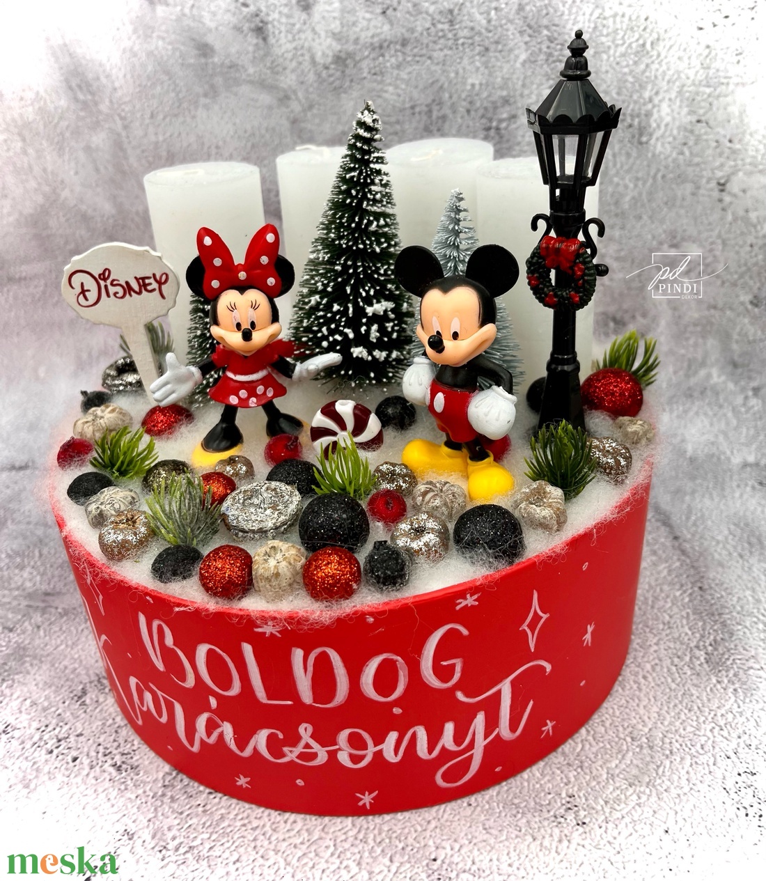 Mickey Minnie adventi box Boldog Karácsonyt piros - karácsony - adventi díszek - adventi asztaldísz - Meska.hu Mickey Minnie adventi box Boldog Karácsonyt piros - karácsony - adventi díszek - adventi asztaldísz - Meska.hu