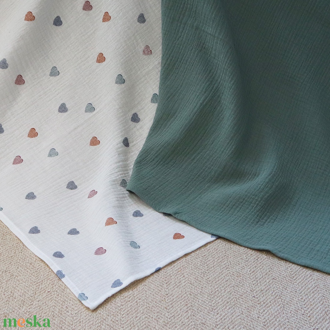 Mint Green Bunny Heart Box - Baba ajándékdoboz / Babaváró ajándék / Babalátogató ajándék - baba - mama - babalátogató ajándékcsomag - Meska.hu