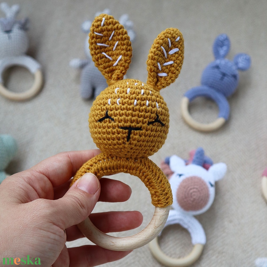 Yellow Bunny Heart Box - Baba ajándékdoboz / Babaváró ajándék / Babalátogató ajándék - baba - mama - babalátogató ajándékcsomag - Meska.hu