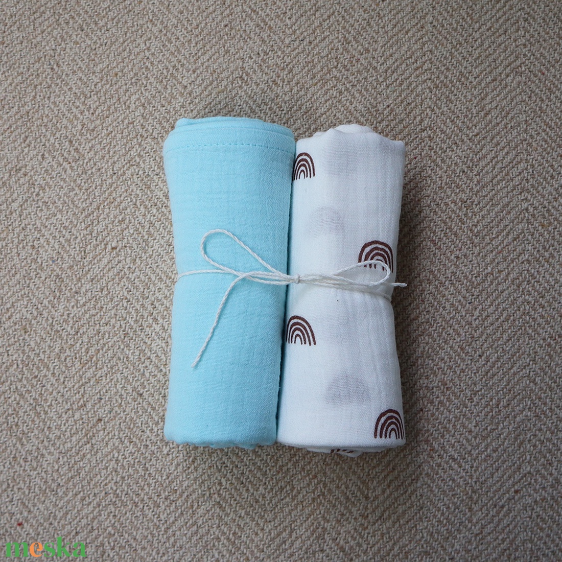 Blue - Rainbow babakendő csomag (2db) - baba - mama - baba ágynemű - babatakaró, gyerek pléd - Meska.hu