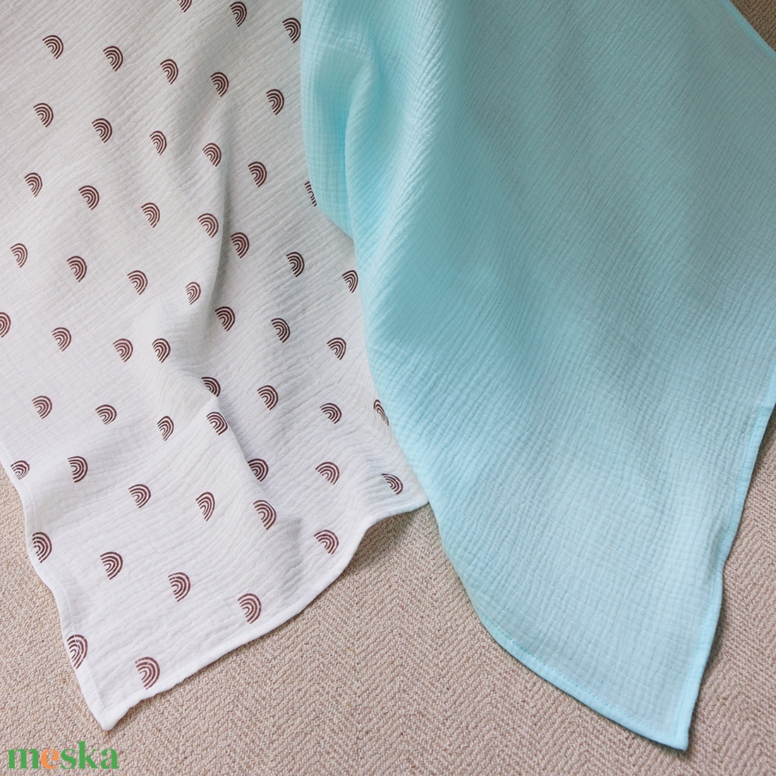 Blue - Rainbow babakendő csomag (2db) - baba - mama - baba ágynemű - babatakaró, gyerek pléd - Meska.hu