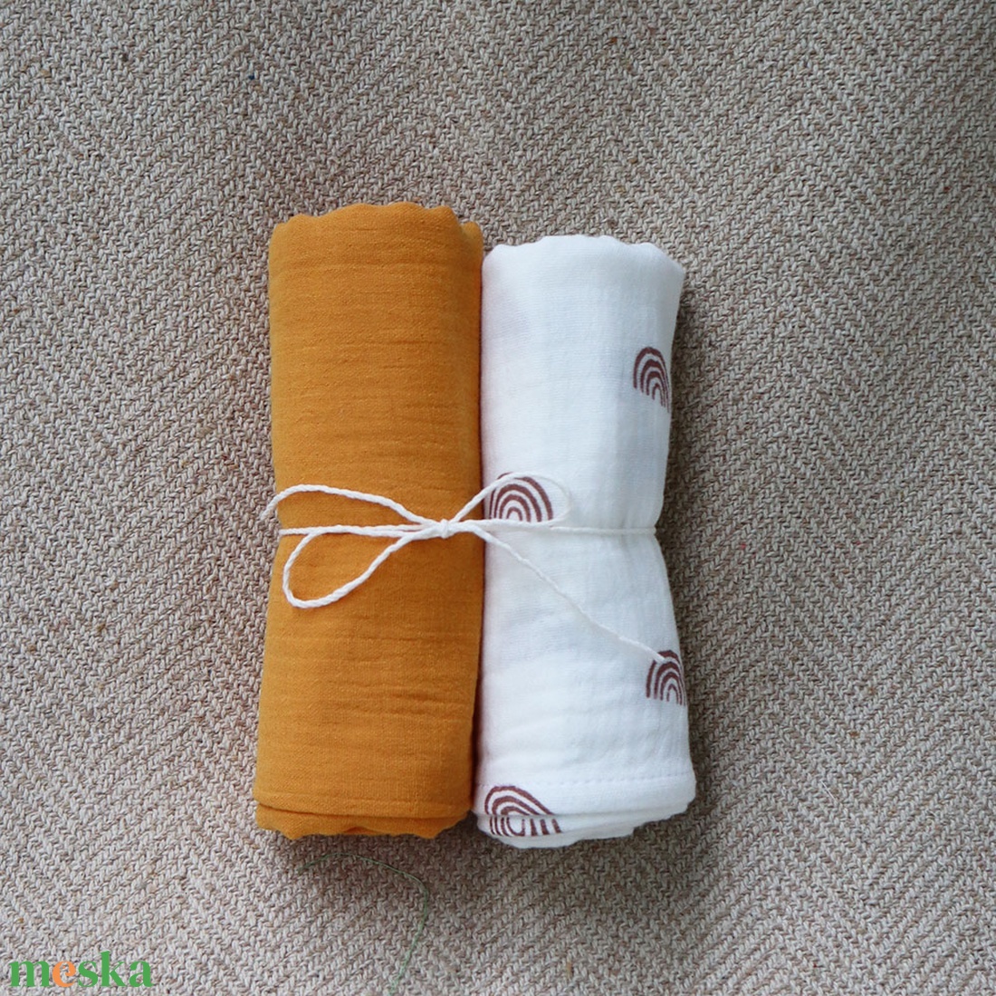 Yellow - Rainbow babakendő csomag (2db) - baba - mama - baba ágynemű - babatakaró, gyerek pléd - Meska.hu