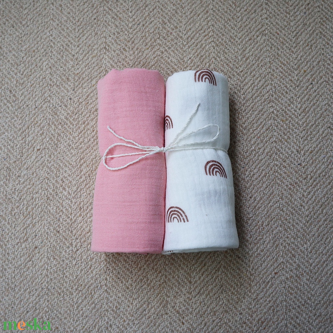 Pink - Rainbow babakendő csomag (2db) - baba - mama - baba ágynemű - babatakaró, gyerek pléd - Meska.hu
