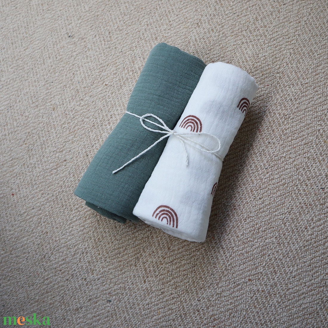 Green - Rainbow babakendő csomag (2db) - baba - mama - baba ágynemű - babatakaró, gyerek pléd - Meska.hu