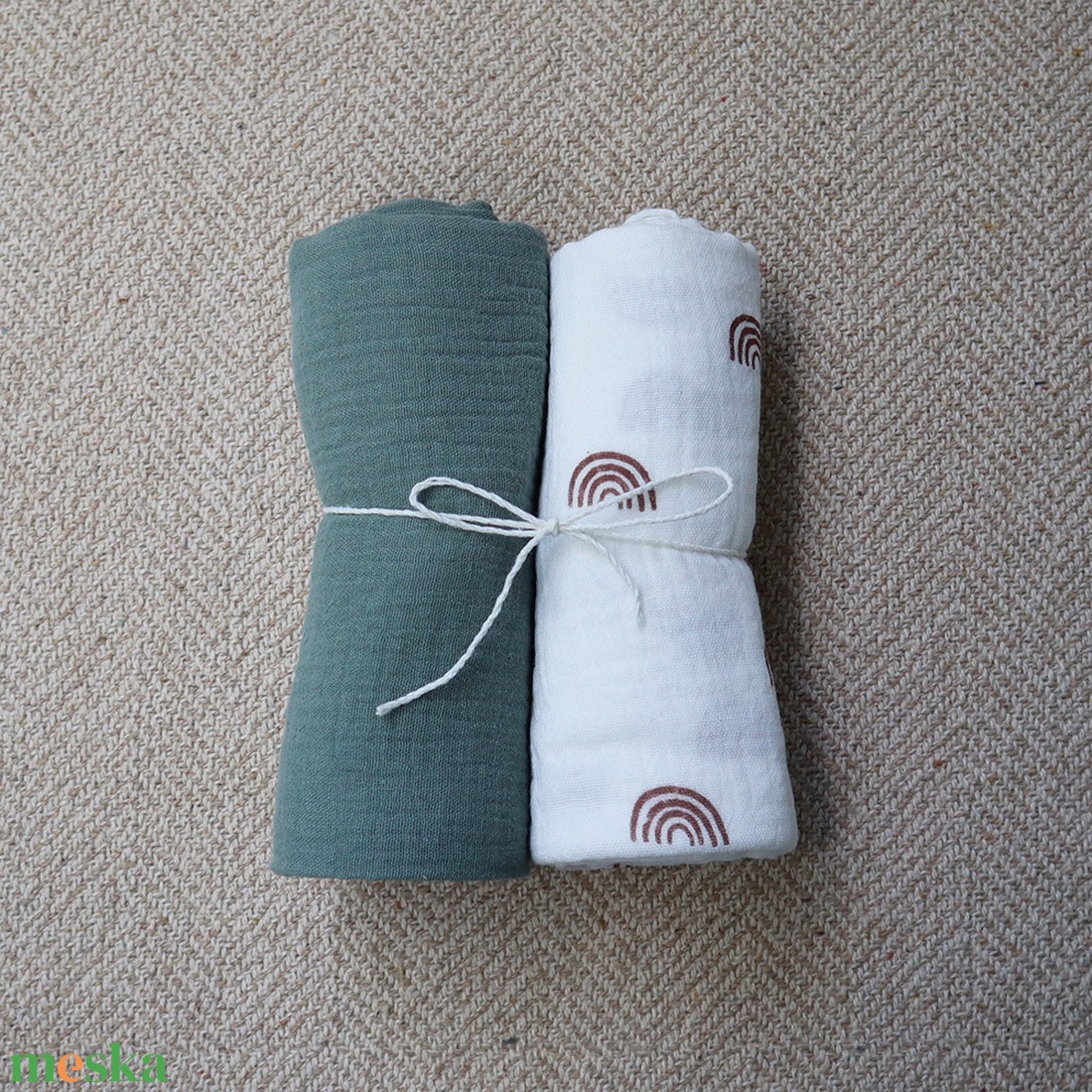 Green - Rainbow babakendő csomag (2db) - baba - mama - baba ágynemű - babatakaró, gyerek pléd - Meska.hu