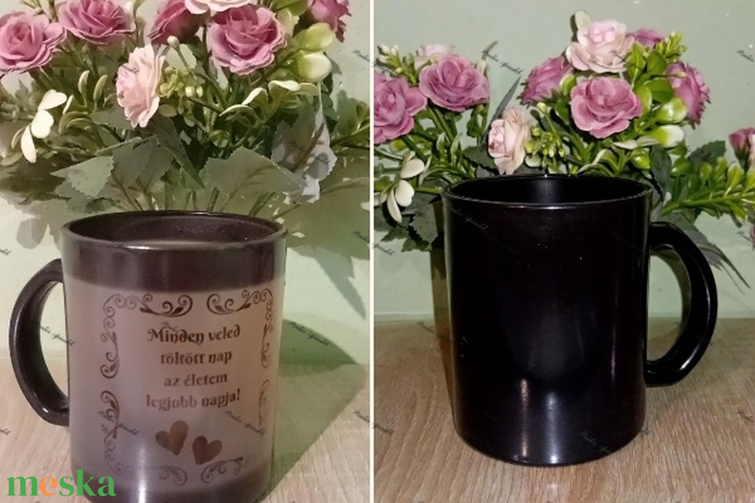 Varázs fekete üveg bögre - otthon & életmód - konyhafelszerelés, tálalás - tálalás - bögre & csésze - Meska.hu