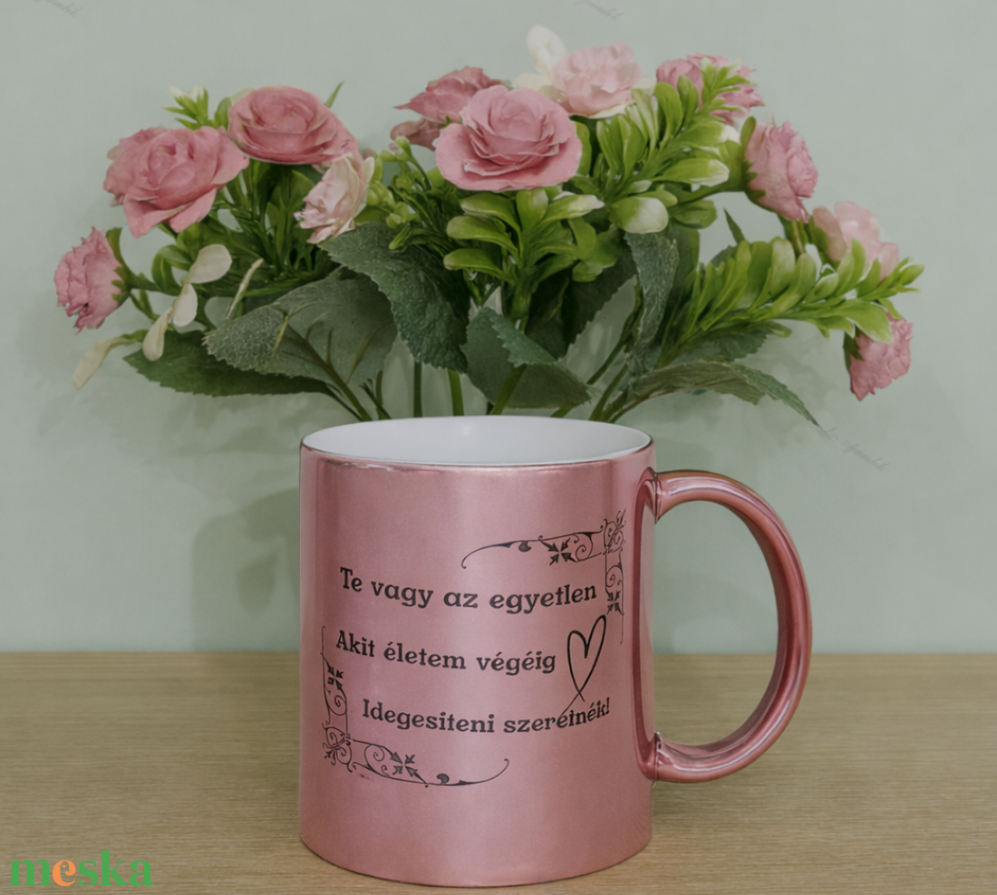 Metál rózsaszín bögre - otthon & életmód - konyhafelszerelés, tálalás - tálalás - bögre & csésze - Meska.hu