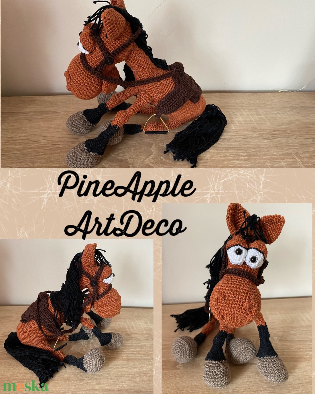 Horgolt ló , lovacska kantárral, nyereggel amigurumi (Messza) - játék & sport - plüssállat & játékfigura - ló - Meska.hu Horgolt ló , lovacska kantárral, nyereggel amigurumi (Messza) - játék & sport - plüssállat & játékfigura - ló - Meska.hu