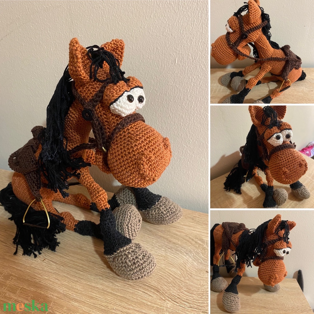 Horgolt ló , lovacska kantárral, nyereggel amigurumi (Messza) - játék & sport - plüssállat & játékfigura - ló - Meska.hu Horgolt ló , lovacska kantárral, nyereggel amigurumi (Messza) - játék & sport - plüssállat & játékfigura - ló - Meska.hu