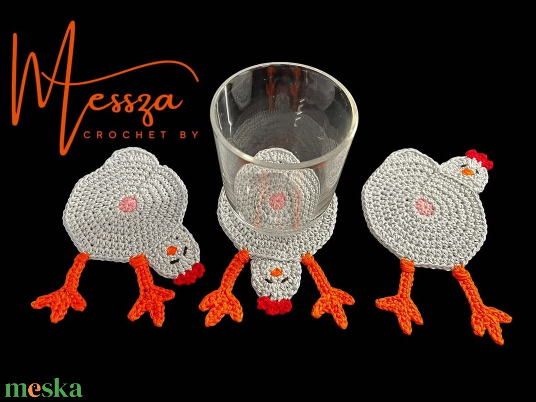 Horgolt tyúk poháralátét (Messza) - otthon & életmód - konyhafelszerelés, tálalás - tálalás - tányér- és poháralátét - Meska.hu Horgolt tyúk poháralátét (Messza) - otthon & életmód - konyhafelszerelés, tálalás - tálalás - tányér- és poháralátét - Meska.hu