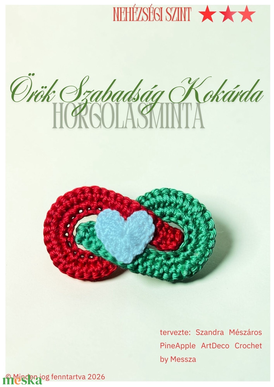 Örök Szabadság Kokárda � horgolásminta (PDF) - diy (csináld magad) - szabásminta, útmutató - horgolási minta - Meska.hu