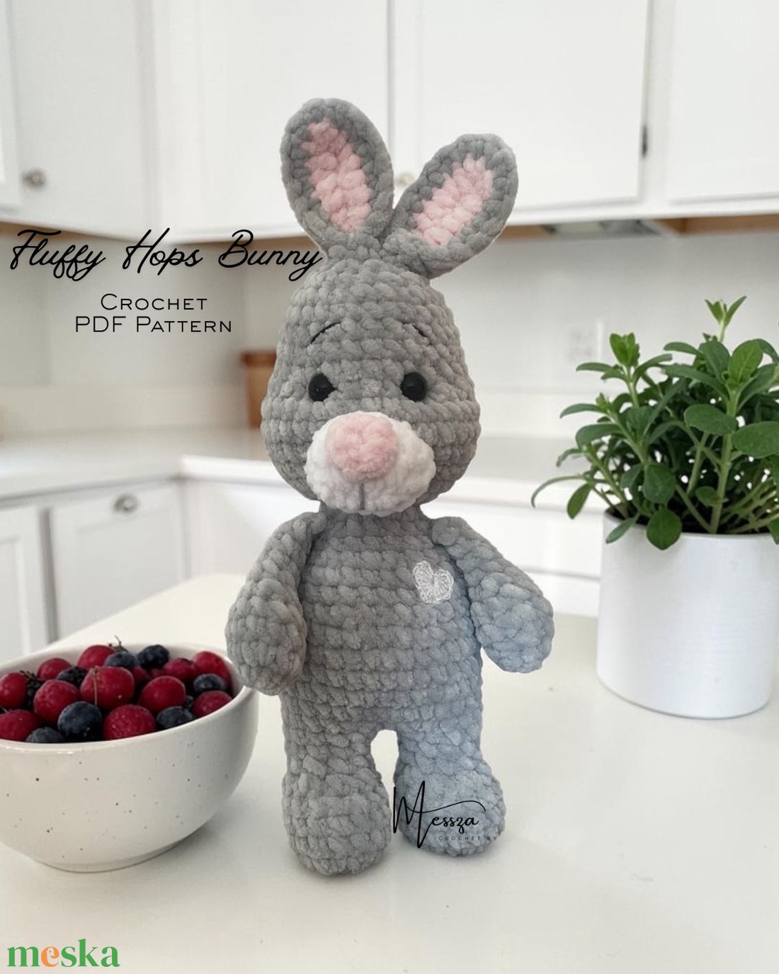 Fluffy Hops nyuszi horgolásminta (angol nyelvű PDF) �  amigurumi nyuszi - diy (csináld magad) - szabásminta, útmutató - horgolási minta - Meska.hu