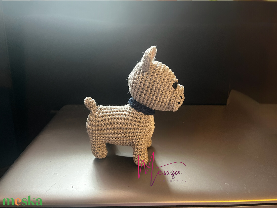 Horgolt francia bulldog kutya amigurumi (Messza) - játék & sport - plüssállat & játékfigura - kutya - Meska.hu