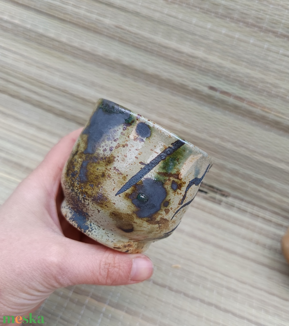 Korongozott kerámia teás csésze - otthon & életmód - konyhafelszerelés, tálalás - tálalás - bögre & csésze - Meska.hu