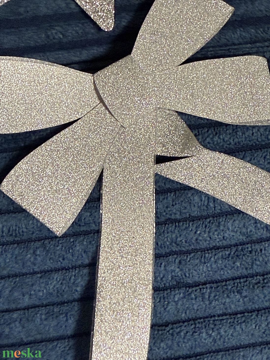 Ezüst masni - karácsony - adventi díszek - adventi ajtódísz - Meska.hu