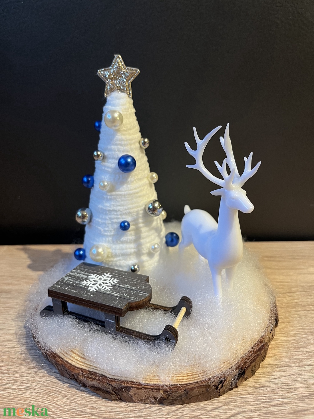 Szarvasos, karácsonyfás asztali dísz - otthon & életmód - dekoráció - asztal és polc dekoráció - asztaldísz - Meska.hu
