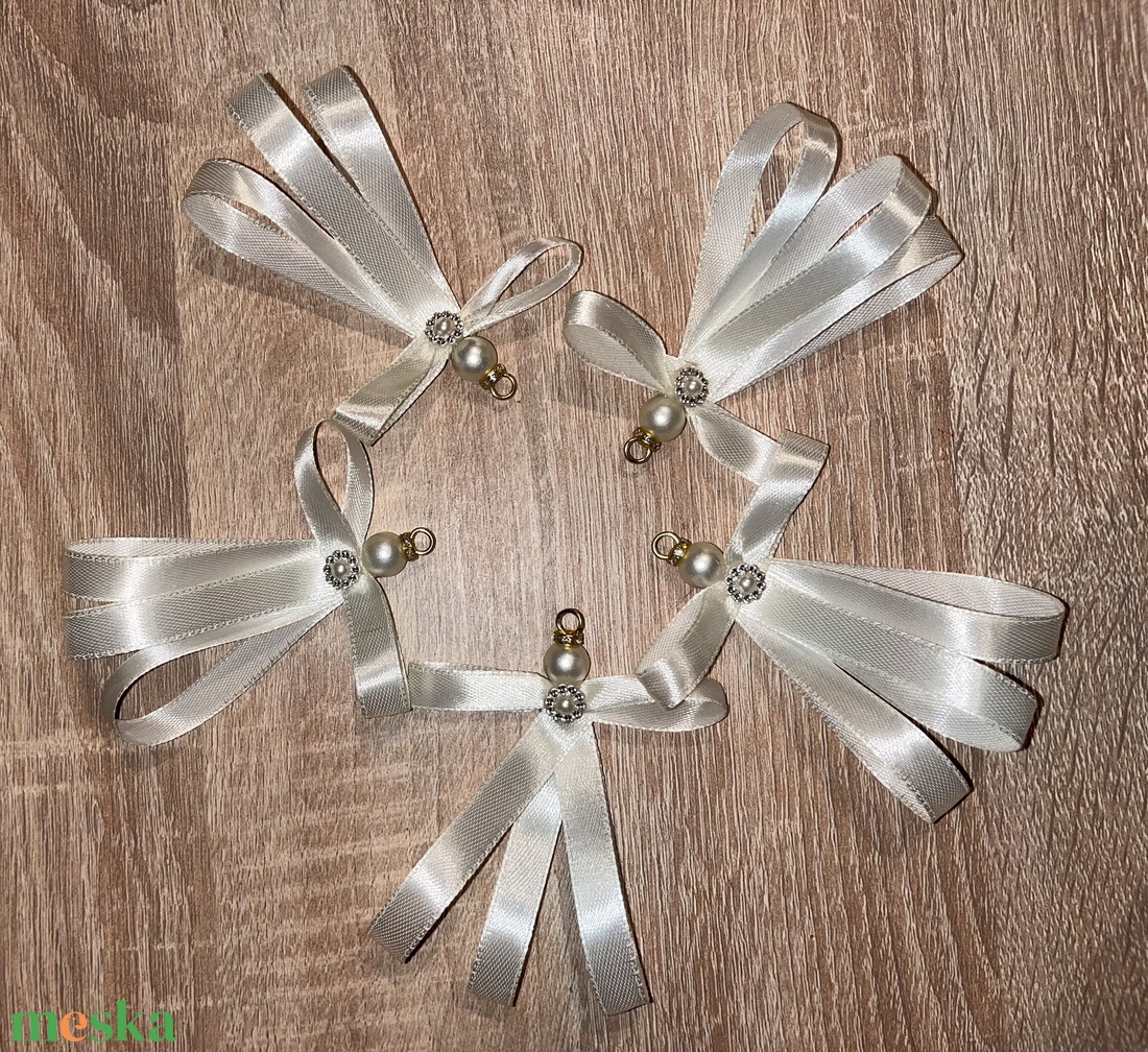 5 db szatén angyalka dísz - karácsony - karácsonyi lakásdekoráció - karácsonyfadíszek - Meska.hu