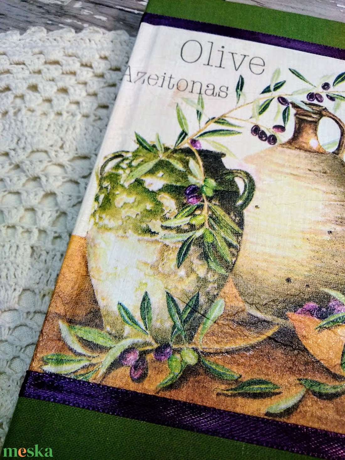 Zöld-lila olivás receptkönyv - otthon & életmód - konyhafelszerelés, tálalás - sütés, főzés - receptfüzet - Meska.hu Zöld-lila olivás receptkönyv - otthon & életmód - konyhafelszerelés, tálalás - sütés, főzés - receptfüzet - Meska.hu