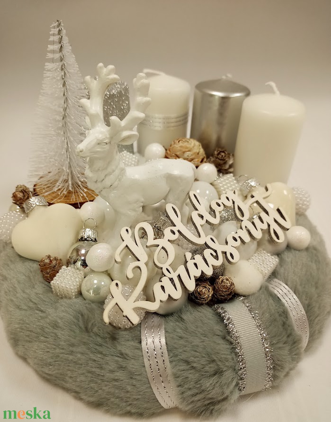 Fehér szarvasos adventi koszorú - karácsony - adventi díszek - adventi koszorú - Meska.hu Fehér szarvasos adventi koszorú - karácsony - adventi díszek - adventi koszorú - Meska.hu