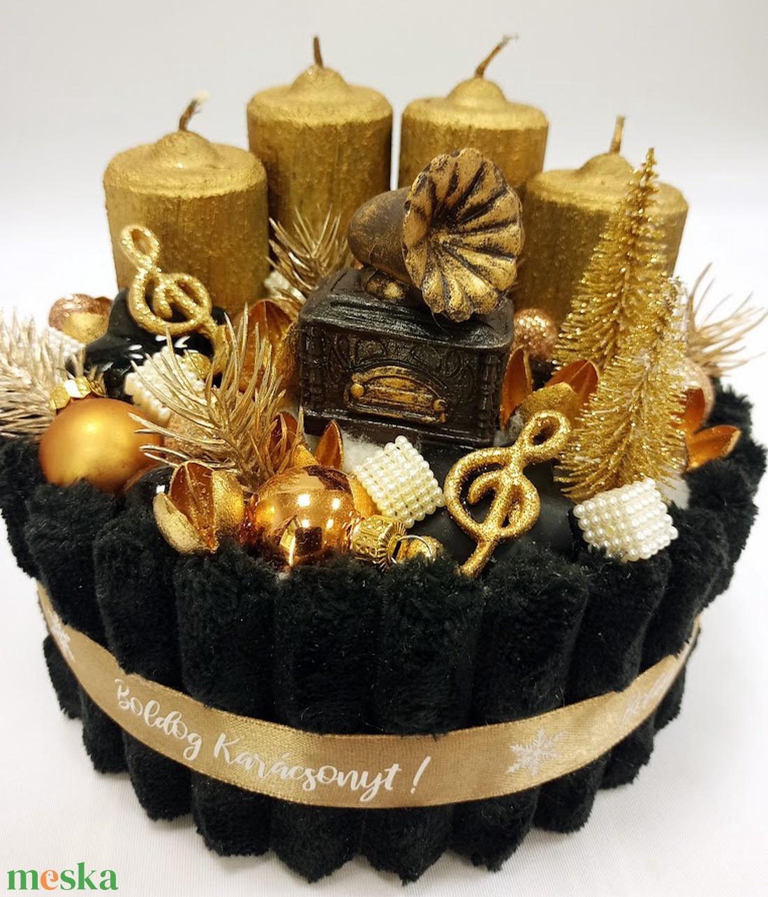 Karácsonyi dallamok adventi koszorú - karácsony - adventi díszek - adventi koszorú - Meska.hu