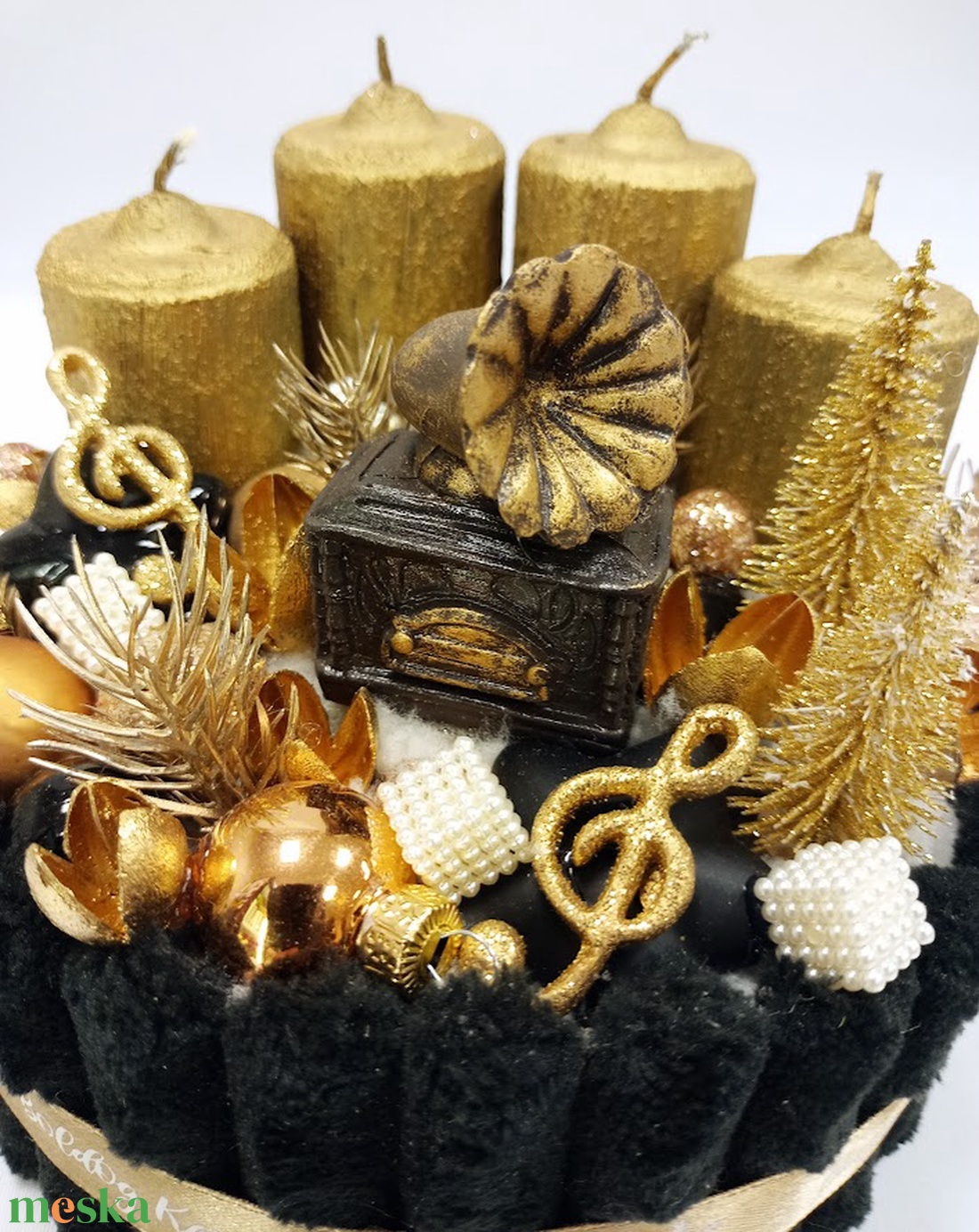 Karácsonyi dallamok adventi koszorú - karácsony - adventi díszek - adventi koszorú - Meska.hu