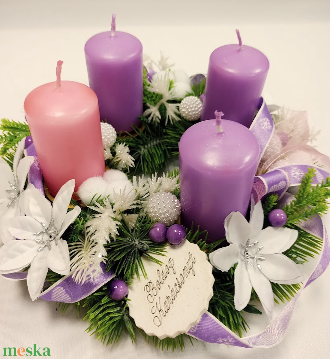 Lila rózsaszín gyertyás adventi koszorú - karácsony - adventi díszek - adventi koszorú - Meska.hu Lila rózsaszín gyertyás adventi koszorú - karácsony - adventi díszek - adventi koszorú - Meska.hu