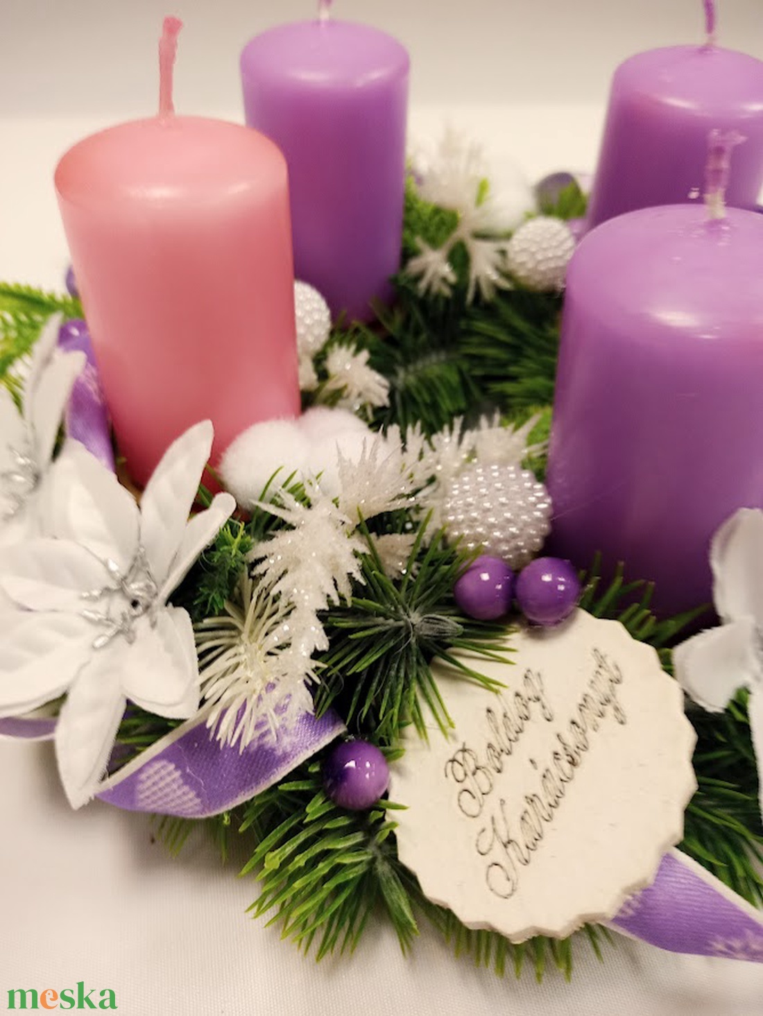 Lila rózsaszín gyertyás adventi koszorú - karácsony - adventi díszek - adventi koszorú - Meska.hu Lila rózsaszín gyertyás adventi koszorú - karácsony - adventi díszek - adventi koszorú - Meska.hu