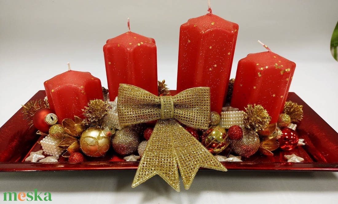 Arany masnis adventi asztali dísz - karácsony - adventi díszek - adventi koszorú - Meska.hu Arany masnis adventi asztali dísz - karácsony - adventi díszek - adventi koszorú - Meska.hu