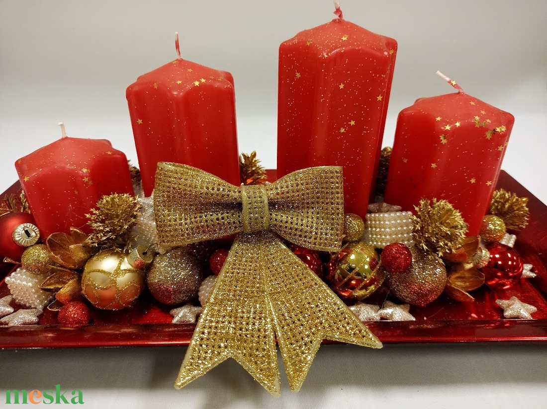 Arany masnis adventi asztali dísz - karácsony - adventi díszek - adventi koszorú - Meska.hu Arany masnis adventi asztali dísz - karácsony - adventi díszek - adventi koszorú - Meska.hu