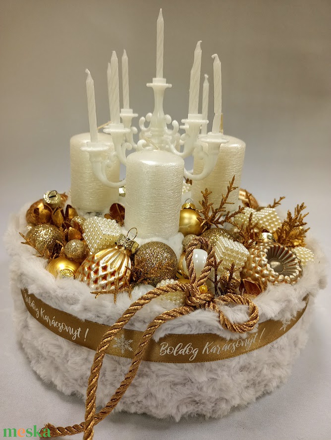 Karácsonyi bál adventi asztali dísz - karácsony - adventi díszek - adventi koszorú - Meska.hu