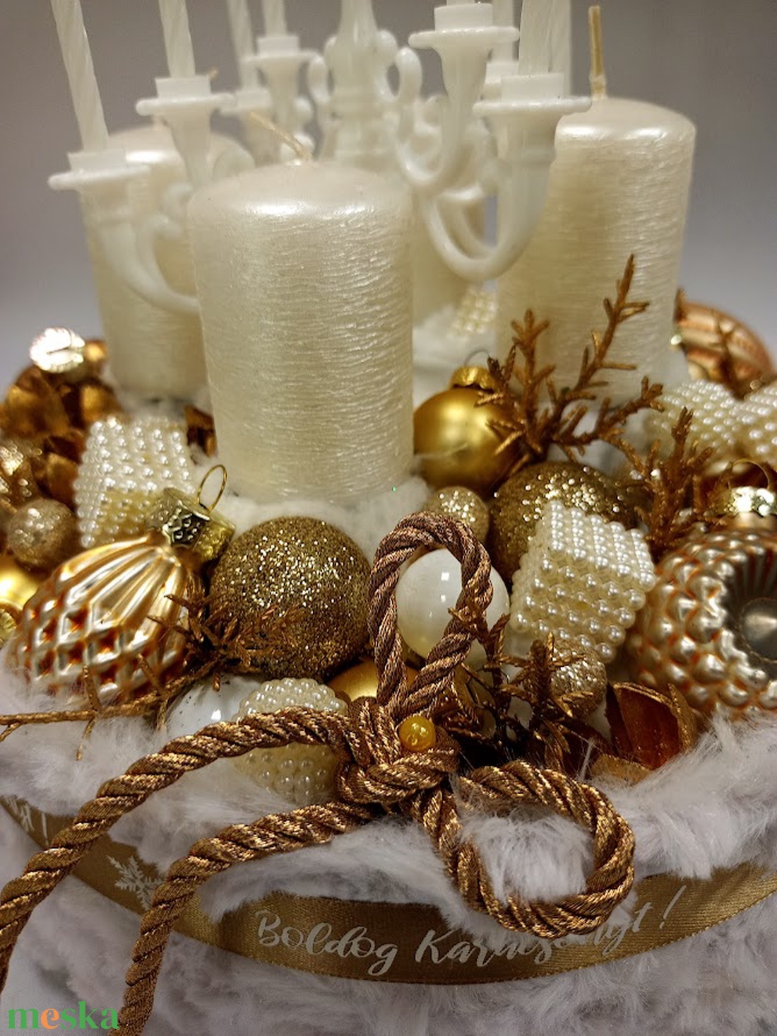 Karácsonyi bál adventi asztali dísz - karácsony - adventi díszek - adventi koszorú - Meska.hu