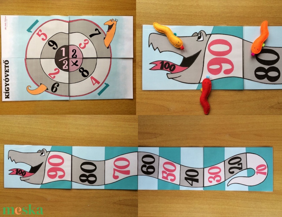 Kukacvető, célba dobást gyakorló családi társasjáték 8 db filc állatfigurával - baba - mama - baba játékok - waldorf játékok - Meska.hu