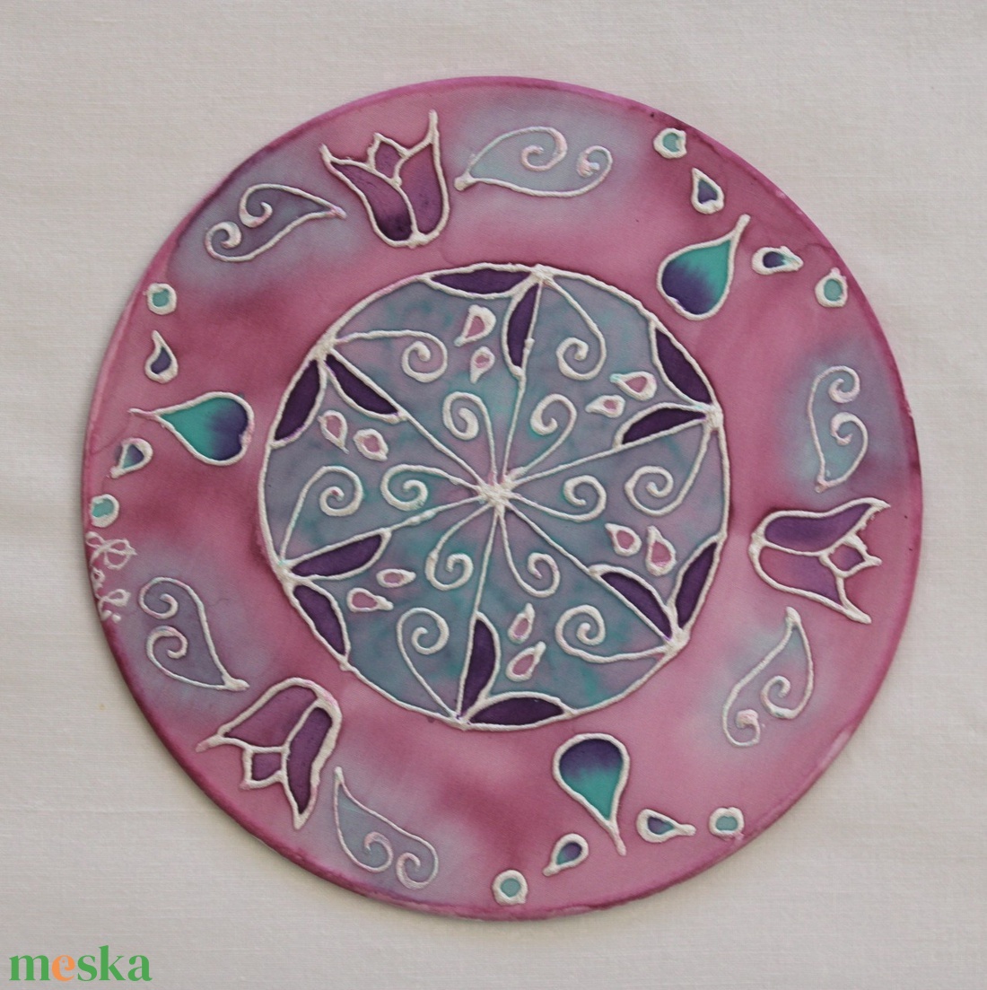 Selyem fali dísz, kis méret - otthon & életmód - dekoráció - fali és függő dekoráció - falra akasztható dekor - Meska.hu