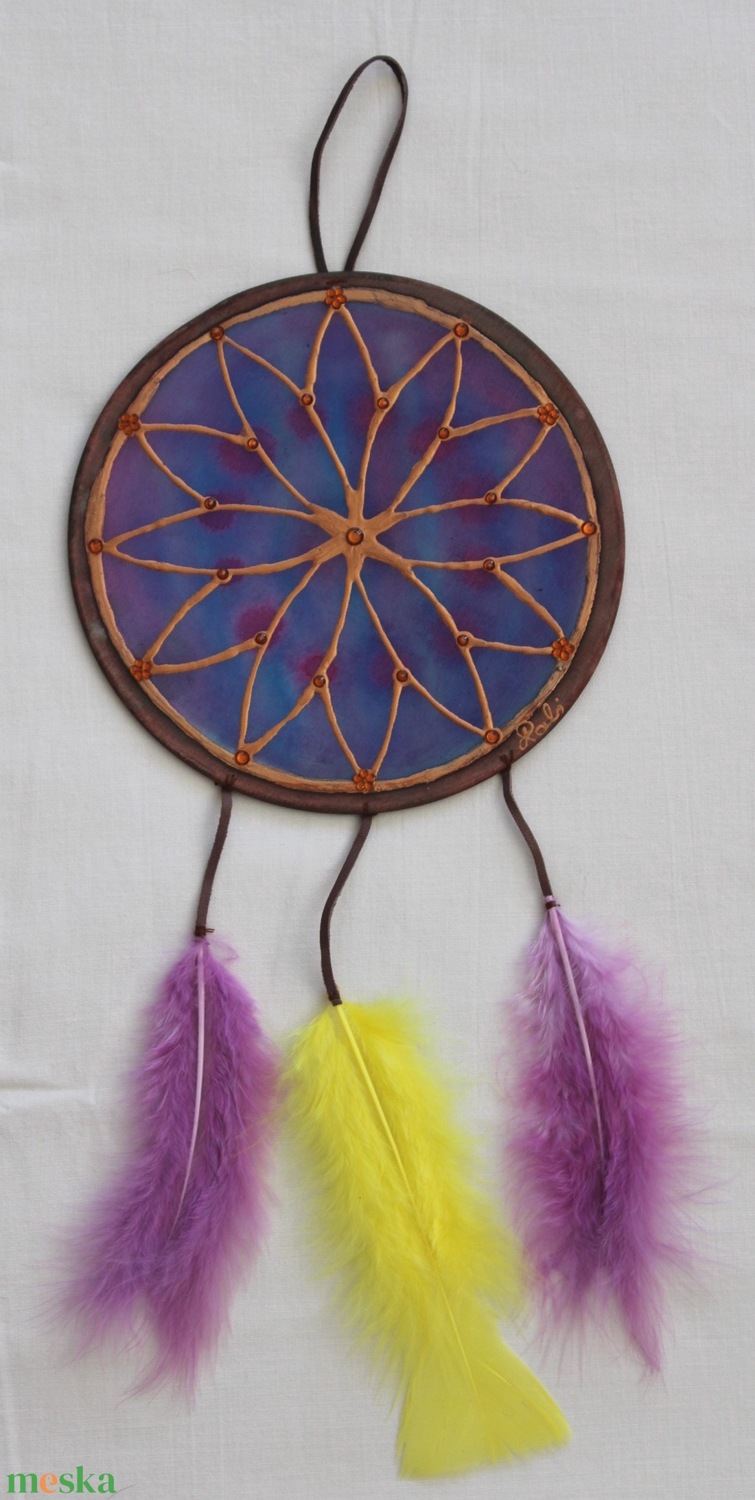 Selyem fali dísz, álomfogó - otthon & életmód - dekoráció - fali és függő dekoráció - álomfogó - Meska.hu