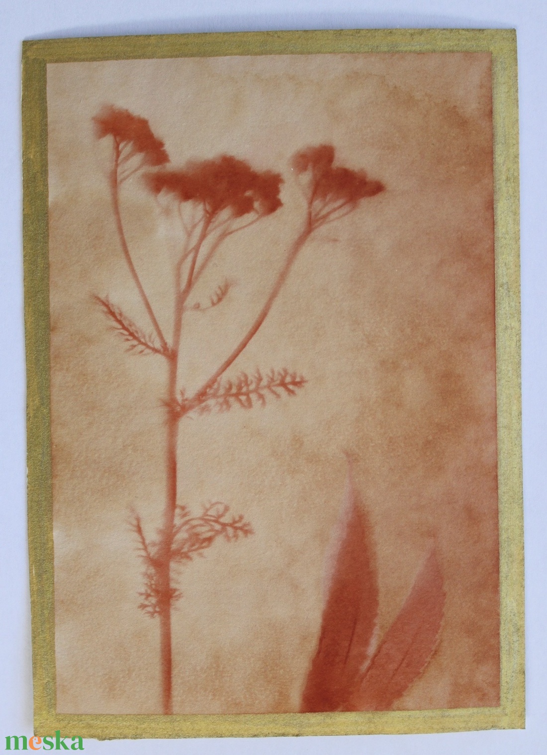 Növénylenyomat - eco art képeslap - otthon & életmód - papír, írószer - ajándékozás kellékei - képeslap, üdvözlőlap - Meska.hu