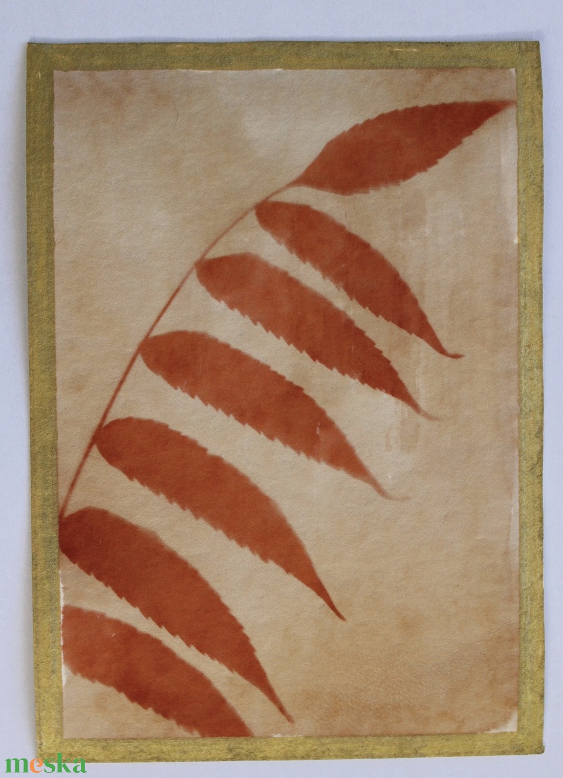 Növénylenyomat - eco art képeslap - otthon & életmód - papír, írószer - ajándékozás kellékei - képeslap, üdvözlőlap - Meska.hu