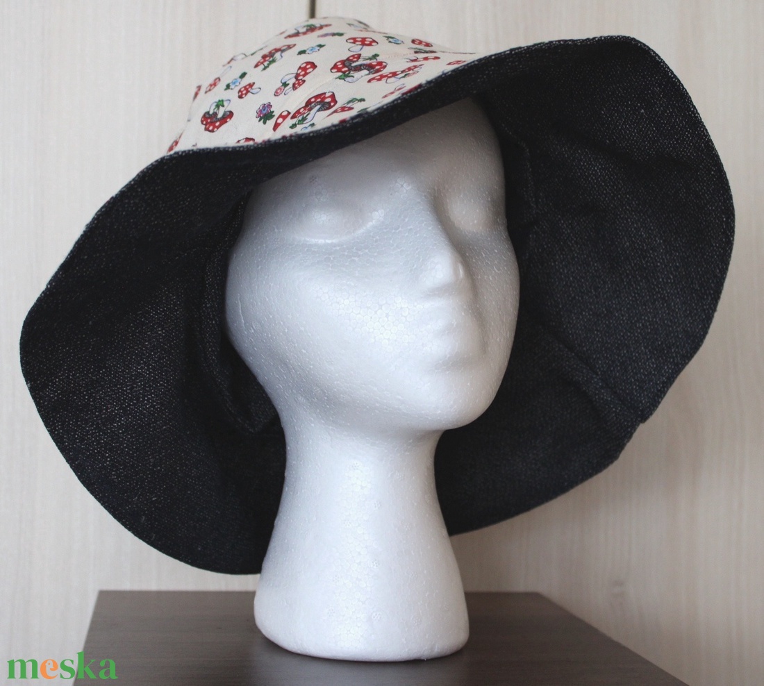 Kifordítható nyári mintás kalap - inside-out bucket hat - gomba mintával - ruha & divat - sál, sapka, kendő - kalap - Meska.hu