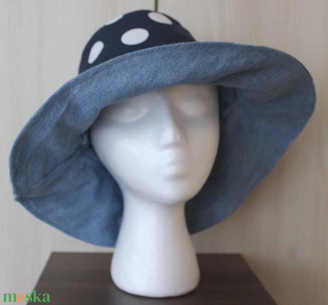 Kifordítható nyári mintás kalap - inside-out bucket hat - nagy pöttyös mintával - ruha & divat - sál, sapka, kendő - kalap - Meska.hu